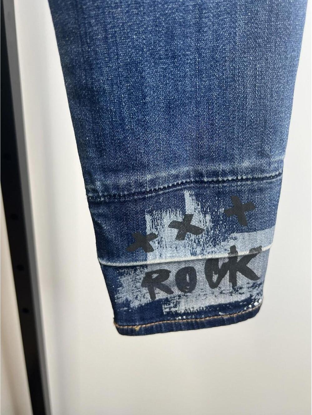 American Eagle 1810-6496 High Rise Distressed Graffiti Punk Y2K Jeggings Size 6 - Picture 10 of 15
